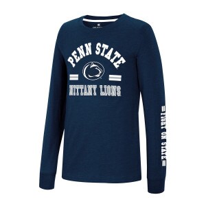 navy youth long sleeve t-shirt with Penn State Nittany Lions and Fight On State on sleeve